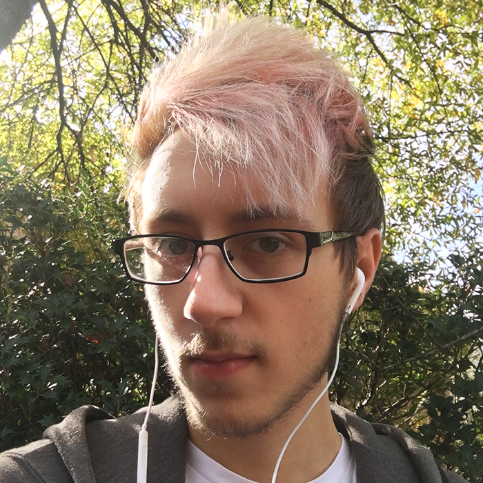 A picture of me. I have pink hair!